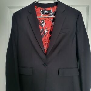 Women's DC Comics Black Blazer with Red Harley Quinn  Graphic Lining